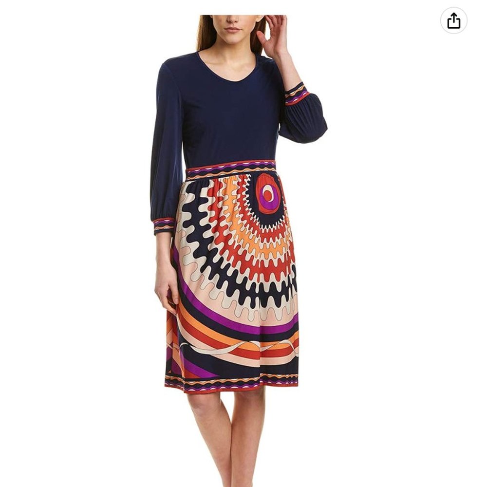 NWT - Donna Morgan Long Sleeve Stretch Jersey Fit and Flare Dress